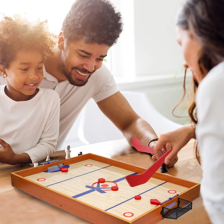 Point Games Kids Toy: Tabletop Air Hockey, Durable Wooden Board