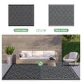 thumbnail image 2 of DEORAB Outdoor Rugs Waterproof Plastic Straw Mat 10'x14' Reversible for RV Patio Deck Beach Black & Gray, 2 of 6