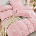 thumbnail image 3 of Pink Queen Comforter Set Seersucker 7 Pieces, All Season Luxury Bed in a Bag for Bedroom, Bedding Set with Comforters, Sheets, Pillowcases & Shams, 3 of 16