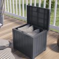 thumbnail image 2 of Suncast 22 gal Small Deck Box with Storage Seat – Indoor/Outdoor Use, Cyberspace, 2 of 3