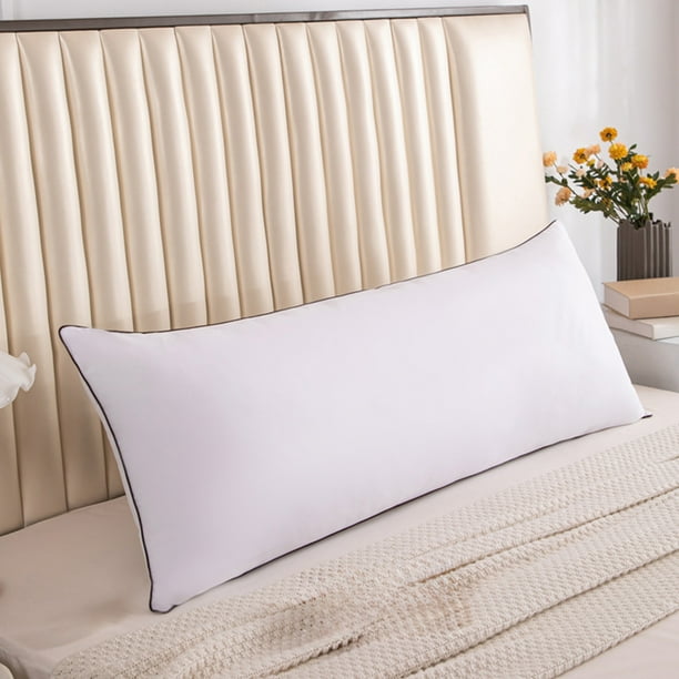 Almohada de Poliéster Blanco Suave de 1 Metro de Largo (100 X 48 Cm / 39 X 19 Pulgadas). Cojín para Cama y Sofá. Soporte Versátil para Leer y Relajarse. Fácil de Limpiar. Ideal para La Decoración Del