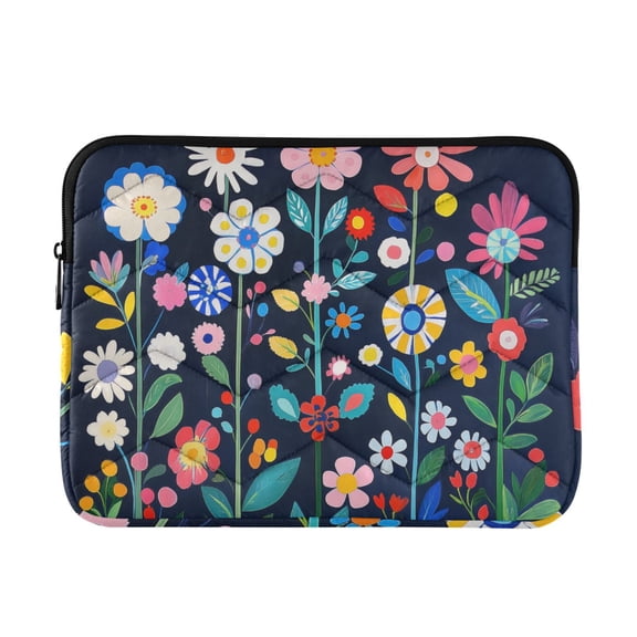FORMRS 13-13.3 inch Laptop Sleeve Case Soft Carrying Quilted Computer Bag Cover, Bloom Flowers