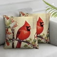 thumbnail image 2 of ONETECH  4 Pack Peace Pigeon Red Cardinal Birds Sparrow Birds Stand on Fruit Tree Branch Square Throw Pillow Cases Vintage Post Card Style Decorative 2pcs Home Cushion Cover 2pcs, 2 of 6