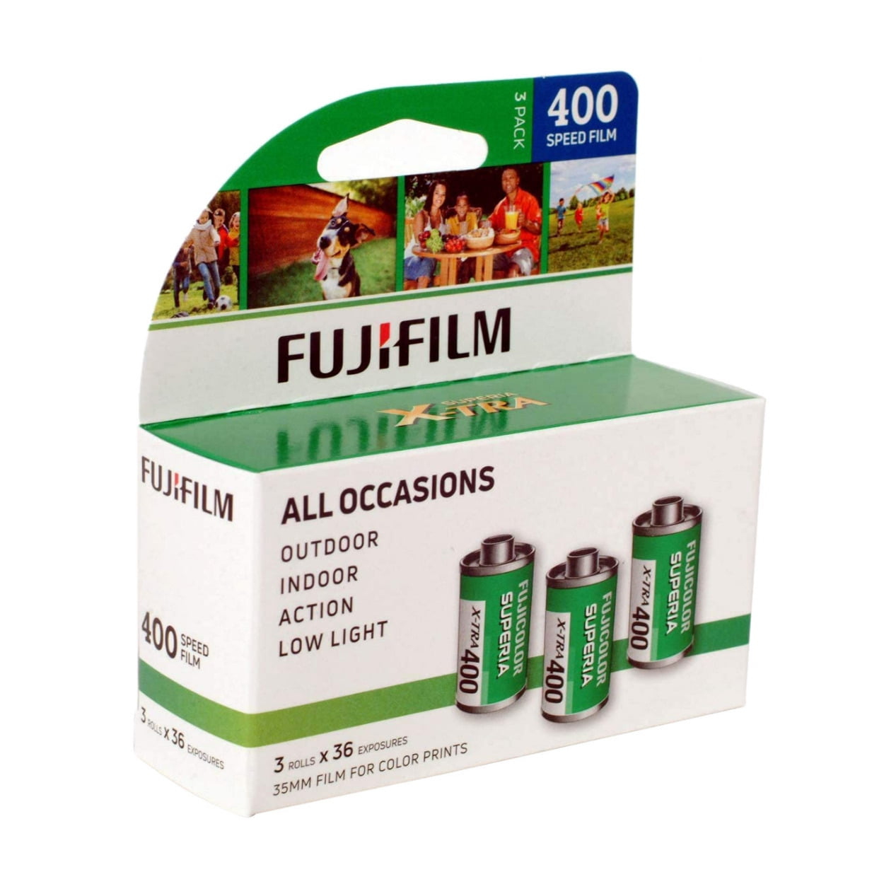 Total 108 Exposures 35mm Film Fuji Superia X-TRA 3 Pack ISO 400 36 Exp 