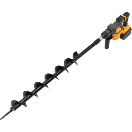 21V Cordless Earth Auger Electric Post Hole Digger Rotary Hammer Drill with 80Cm Bit 19500Mah Lithium Battery Strong Endurance Automatic Protection Electric Drill for Drilling (Yellow)