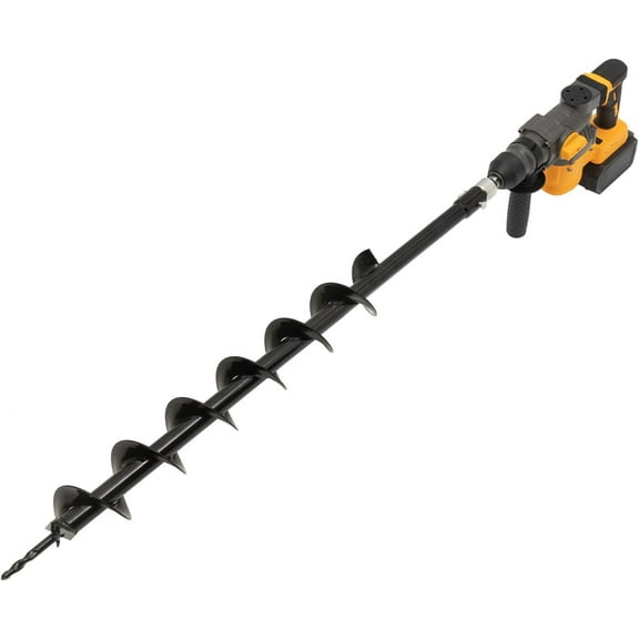 21V Cordless Earth Auger Electric Post Hole Digger Rotary Hammer Drill with 80Cm Bit 19500Mah Lithium Battery Strong Endurance Automatic Protection Electric Drill for Drilling (Yellow)