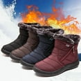 thumbnail image 3 of Waterproof Winter Women Shoes Snow Boots Fur-lined Slip On Warm Ankle, 3 of 12