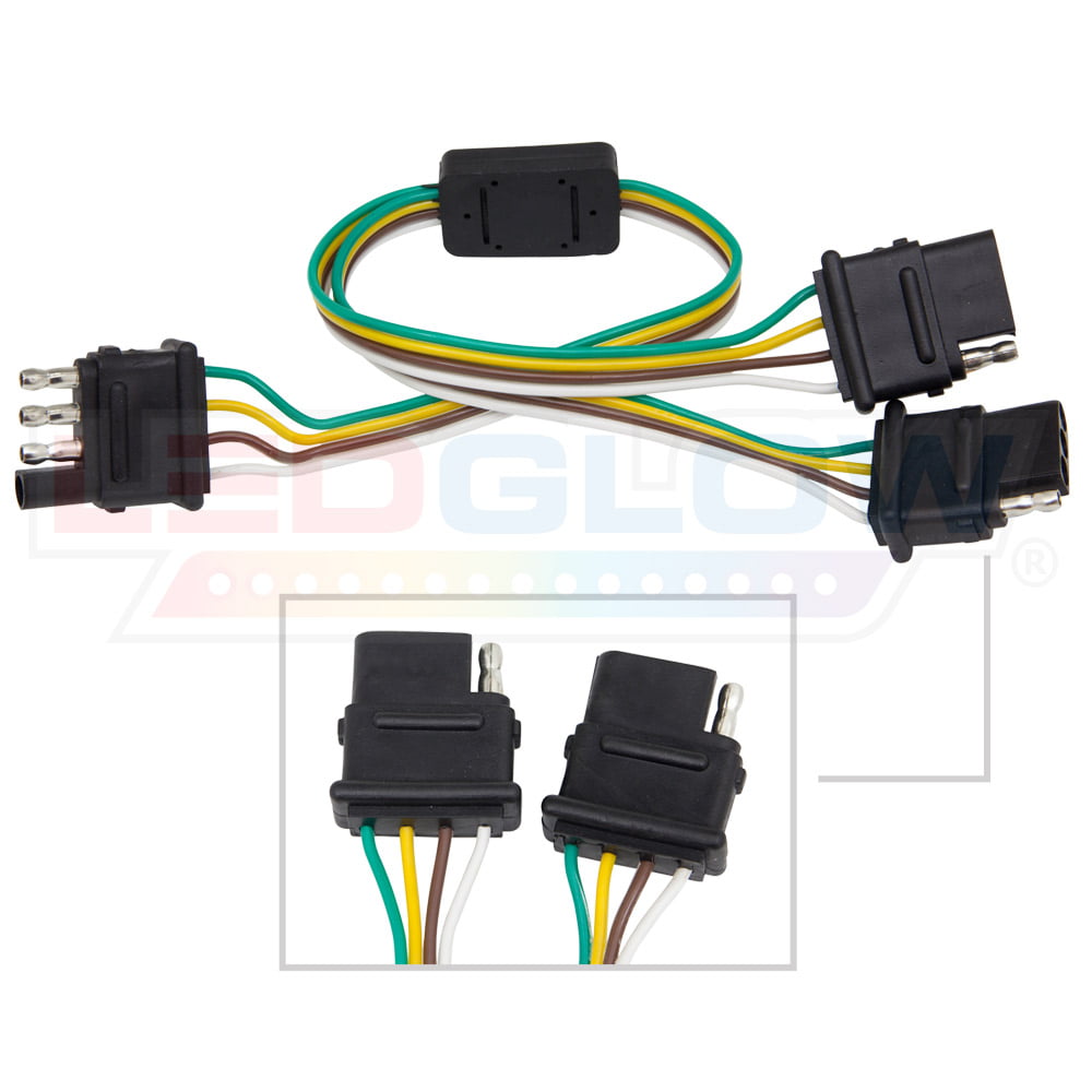 807 3 Way Flat Trailer Wire Harness Extension Connectors 3 Way Flat Plug 3 pin Plug Connector 36inch for LED Brake Tailgate Light Bars,Hitch Light Trailer Wiring Harness Extension Connector 