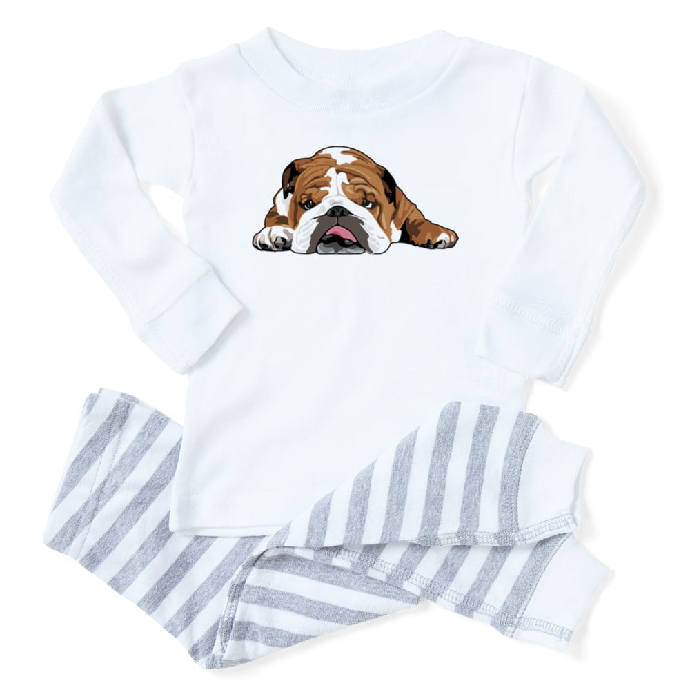 english bulldog in pajamas