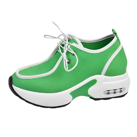 

Womens Sneakers Fashionable Outdoor Thick Sole Colorblock Lace-Up Deep Mouth Breathable Sneakers