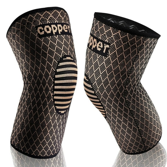 Wetene Copper Knee Braces for Men & Women, Knee Compression Sleeve Copper Ions Infused Fiber for Arthritis Pain Relief