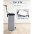 thumbnail image 1 of Kojooin Step Trash Can with Lid, 8 Gallon 30L Stainless Steel Square Garbage Bin with Inner Bucket, 1 of 8