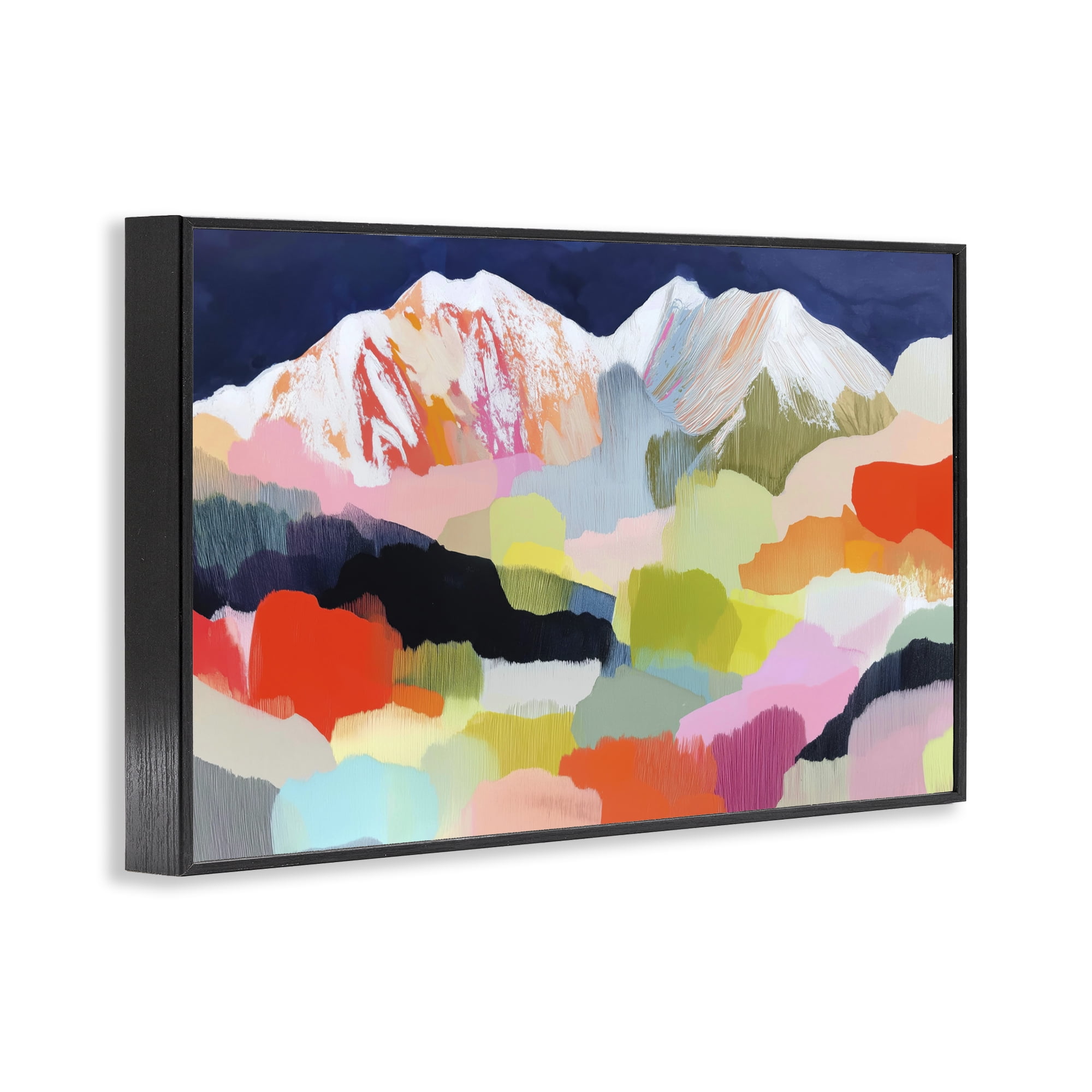 Stupell Industries Alpine Glow in Vibrant Mountains Black Framed Giclee Art, design by Chromatic Storm Studio