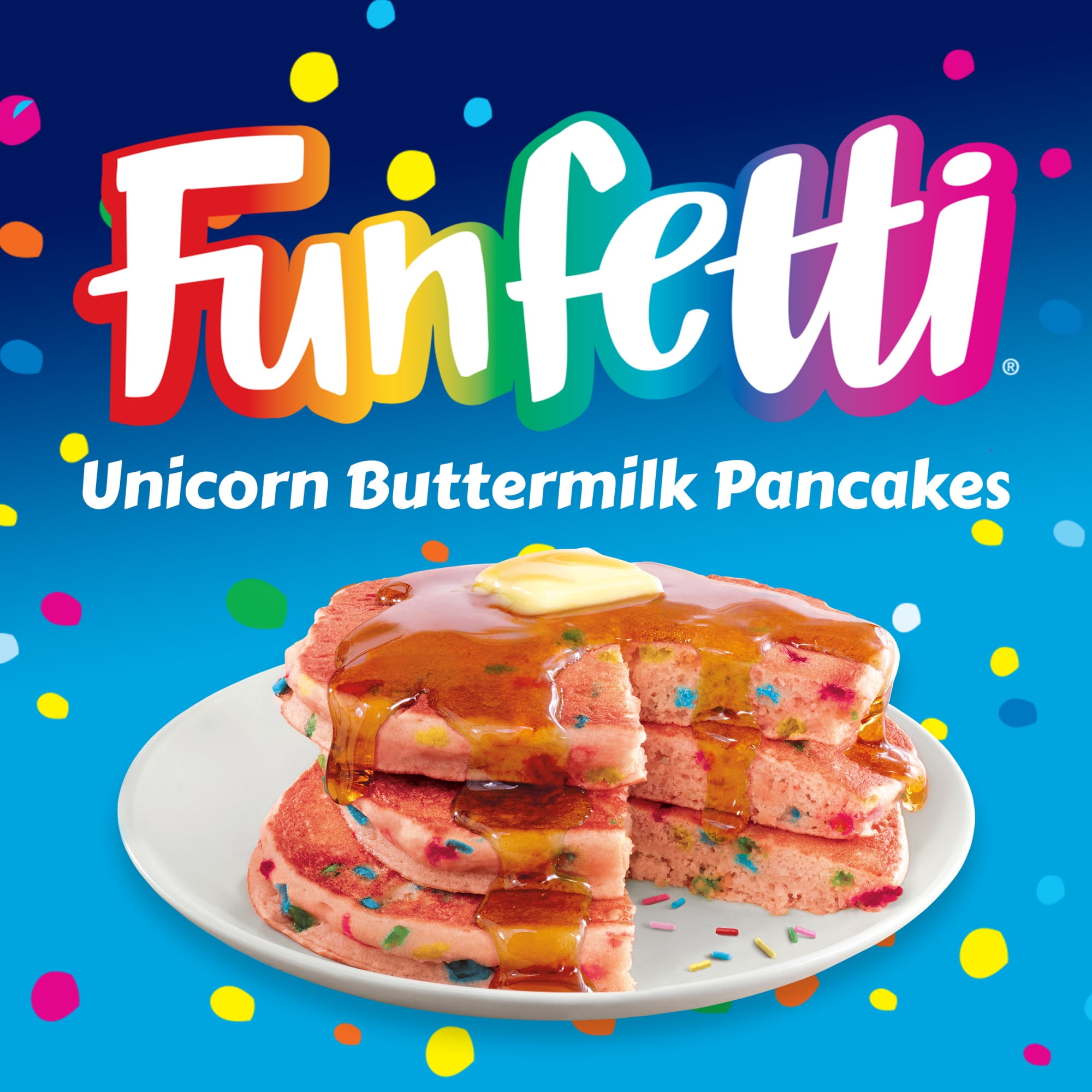 (6 pack) Pillsbury Funfetti Unicorn Complete Buttermilk Pancake and Waffle Mix, 28 Oz Box
