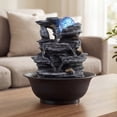 thumbnail image 4 of Gymax Tabletop Water Fountain w/Rolling Crystal Ball Color-Changing LED Light Pump, 4 of 10