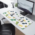 thumbnail image 2 of Long Mouse Pads for Desk,White Cartoon Dinosaurs Pumpkins Pattern Desk Mats on Top Of Desks, Desk Mouse Pad Extra Large with 3mm Non-Slip Base and Stitched Edge for Gaming,Office,Work,Home 31.5"x11.8", 2 of 6