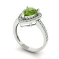 thumbnail image 2 of Halo Engagement Ring for Women - 2.36ct Natural Peridot in 14K White Gold Promise Ring, 2 of 6