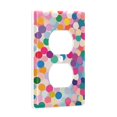 thumbnail image 2 of Yayeee Duplex Wall Plate 1-Gang 4.5"x2.7" Home Receptacle Light Switch Decorative Outlet Cover, Light Colorful Circles, 2 of 7