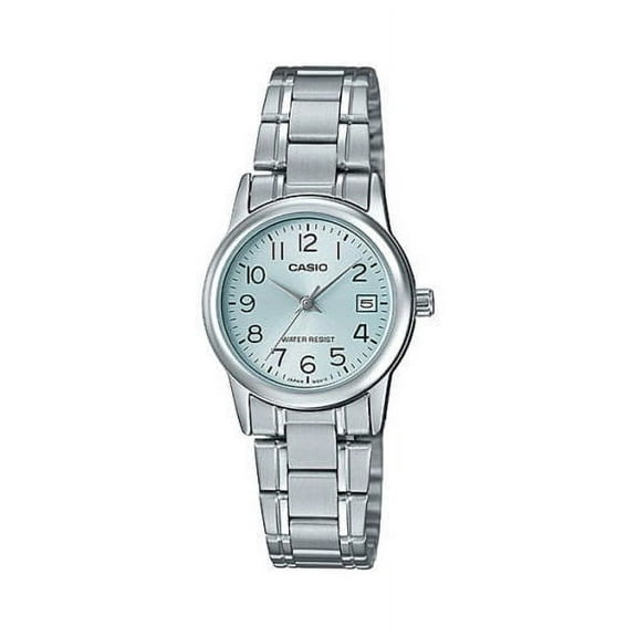 Casio Women's Analog Quartz Blue Dial Silver Stainless Steel Watch LTPV002D-2B