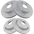 thumbnail image 2 of TRQ Performance Drilled & Slotted Zinc Coated Front & Rear Brake Rotor Set, 2 of 6