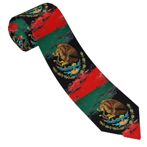 Men'S Mexican Flag Pattern Tie Fashion Causal Printed Necktie