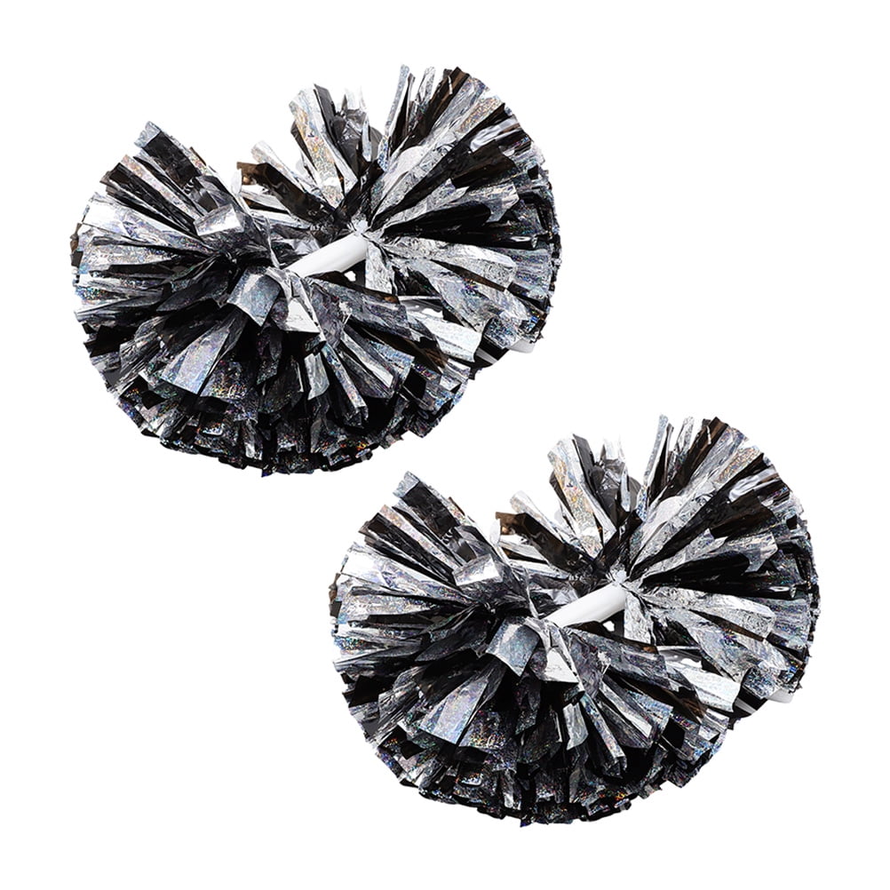 STRANDCHIC Cheerleader Props Cheering Pom Pom Black PVC 2Pcs