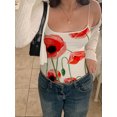 thumbnail image 6 of Aojekbee Women Crop Camisoles Floral Print Spaghetti Strap Sleeveless Backless Tank Tops Summer Vests Tops Streetwear, 6 of 9
