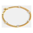 thumbnail image 5 of Pulsera de cadena cubana de oro de estilo europeo y americano con diamantes, adornos de mano simples de circón de moda para mujer, 5 of 5