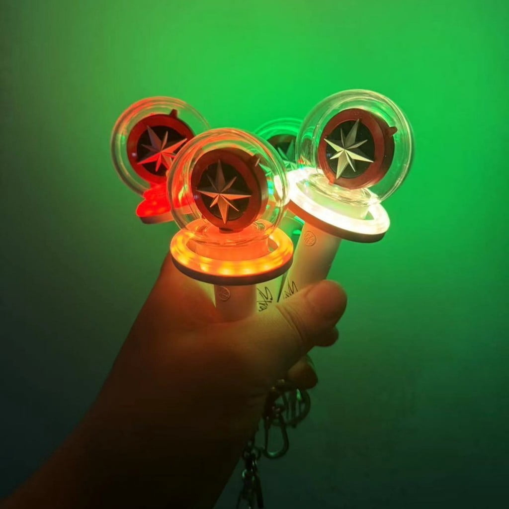 Kpop Idol Stray Kids Mini Lightstick Ring Keychain, Multicolor