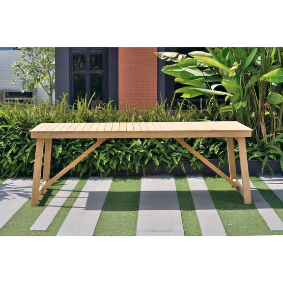 Amazonia Laredo Rectangular Patio Dining Table  Durable and made of 100% Grade A Teak  Ideal for Indoors and Outdoors  Modern Country Style