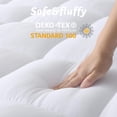 thumbnail image 3 of Thick Mattress Topper Queen with Deep Pocket, Extra Pillow Top Mattress Pad, Breathable & Cooling Mattress Cover, Fits 8-21 Inch, Soft Support for Back Pain Relief, Mattress Protector (Queen, White), 3 of 9