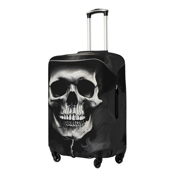 Balery Black White Hat Skull Funda de equipaje, fundas para maletas, elástica, lavable, protector de maletas, compatible con maletas de 18 a 32 pulgadas-X-Large