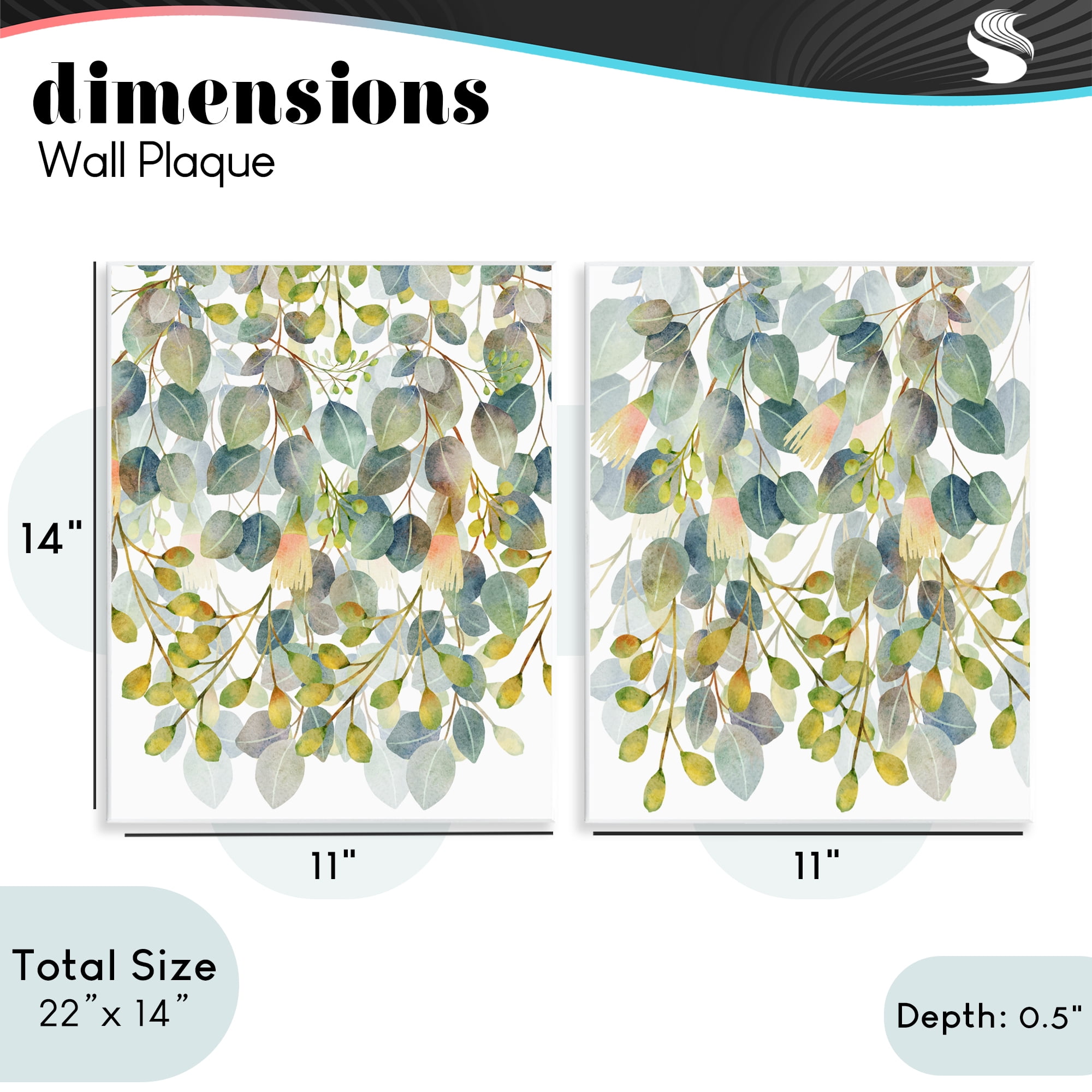 Stupell Industries Layered Ivy Hanging Botanicals 2 Piece Wall Plaque Art Set, design by Marcus Prime