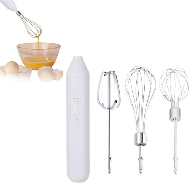 Cqxid Food Blender Under $10 Mini Hand Mixer Handheld Kitchen Mixer Egg Beater USB Rechargeable Hand Mixer For Baking Cake Egg White Yeast Dough Include 3 Stainless Whisk
