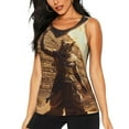 thumbnail image 1 of Balery Egyptian Cat Pharaoh Magic Camiseta sin mangas estampada ligera para mujer, tops de entrenamiento sin mangas, camisetas de yoga transpirables de secado rápido.-Small, 1 of 7