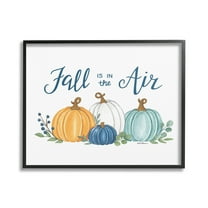 Stupell Industries Fall In The Air Pumpkins Holiday Painting Black Framed Art Print Wall Art, 30 x 24