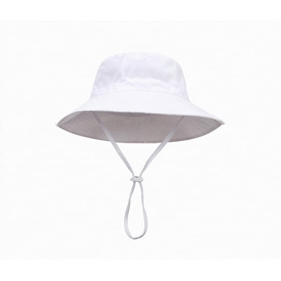 Gibobby Baby Toddler Sun Hat Solid Color Bucket Hat for Girls Boys 12 Months 2T-6T Infant Wide Brim UPF50 UV Sun Protection Cap(6-24 Months,White)