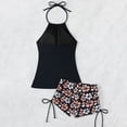 thumbnail image 7 of Halter Tankini Swimsuits for Women Modest Summer Beach Bathing Suits 2 Piece Tankinis Sets with Boyshorts(Black 2XL), 7 of 7