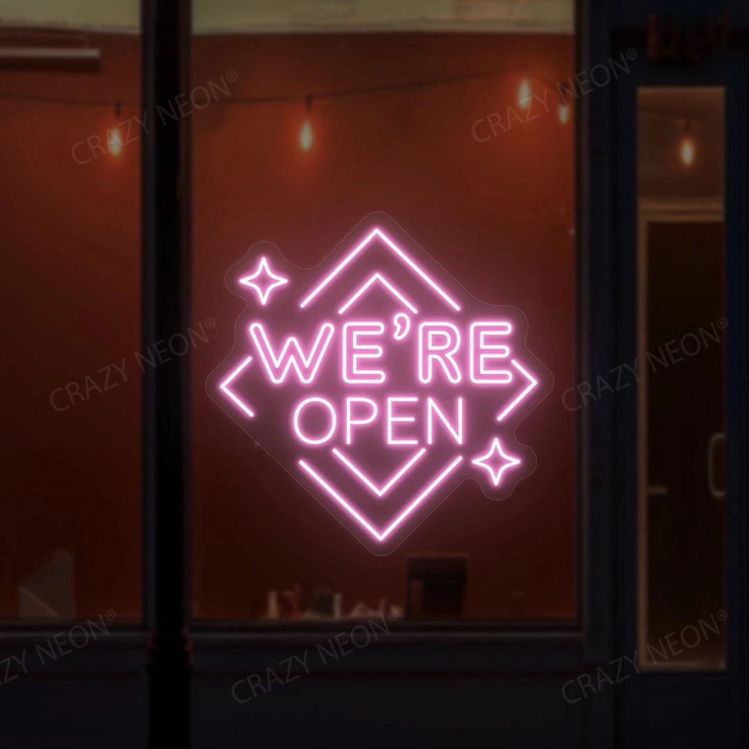 We Are Open Square Sign (Yellow, 36"(W)x36"(H))