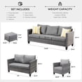 thumbnail image 6 of Ovios 6 Pieces Outdoor Patio Furniture All-Weather Sectional Sofa Loveseat for Lawn, Steel Frame, 6 of 6