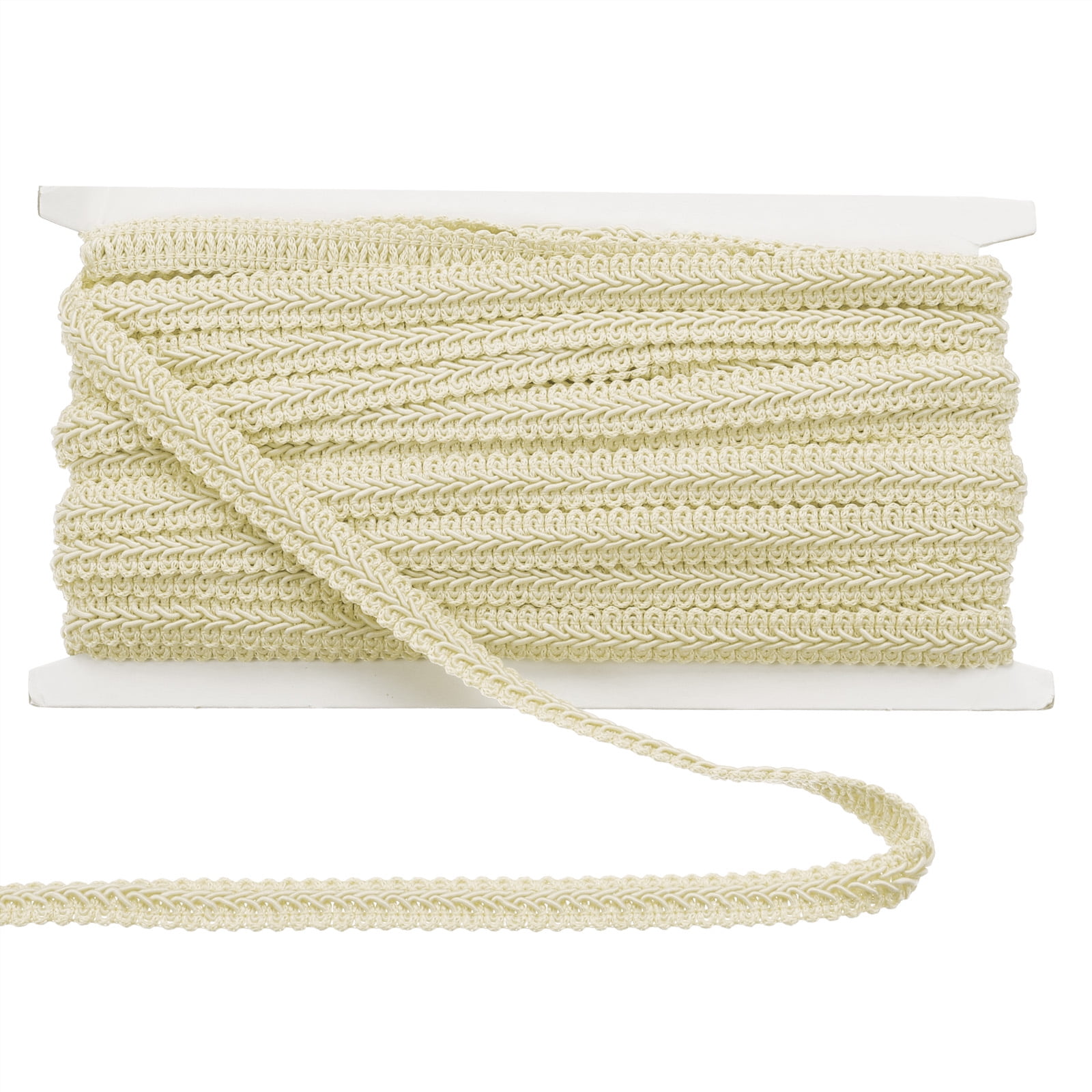 Unique Bargains Gimp Braid Trim Woven Fabric Ribbon Cream