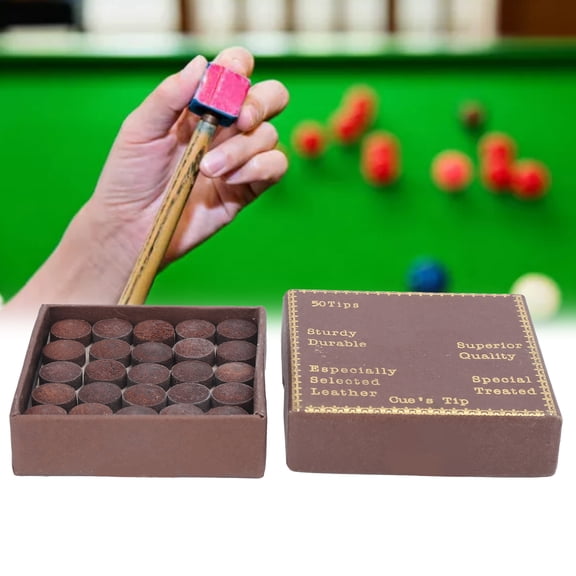 YOUTHINK Billards Replacement,50pcs/box 10mm Tips Kit Snooker Red Leather Stick Tips For Pool Eight Ball,Snooker Tips