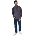 thumbnail image 4 of XRAY JEANS Mens Quarter Zip Ribbed Cable Knit Striped Pattern Pullover Sweater Long Sleeve Burgundy, 4 of 4