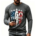 thumbnail image 4 of XAOFW Men's Casual Long Sleeve T Shirt For Man Breathable Red White & Blue Tee 250th Anniversary Usa Celebration T-Shirts Stylish Tops XXL, 4 of 4