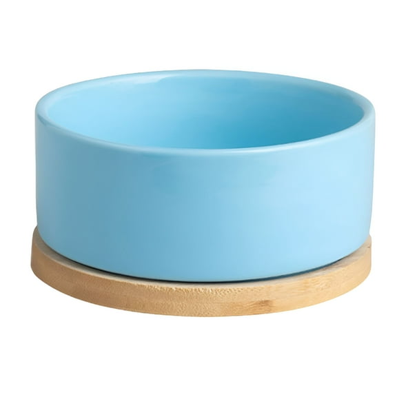 ACDANC 350Ml Heated Cat Bowl Thermal Pet Water Bowl with Wood Base Heating Electric Ceramic Bowl with Thermostatic Control for Dogs Cats Rabbit