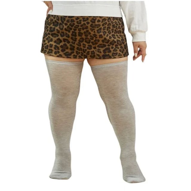 Women Plus Size Socks XXXL Over Knee Thigh High Socks Oversized Knee High Socks Light grey Plus size