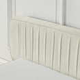 thumbnail image 4 of Queen Size Upholstered Bed Frame - Beige Chenille Fabric, Pleated Design Platform Bed w/ Headboard. Solid Frame, No Box Spring Needed. 88"*67"*23.5", Modern Bedroom Furniture., 4 of 10