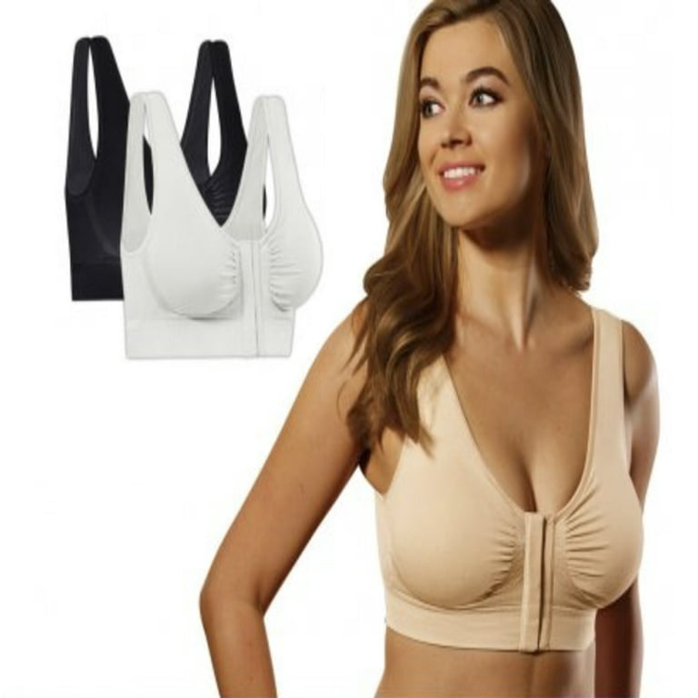 Miracle Bamboo Best Wireless Bra with Support Comfort Design, Front Closure  (40”–42”)- Set of 3