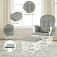 thumbnail image 5 of Topbuy Rocking Chair Baby Nursery Chair Glider with Ottoman &Storage Pocket Light Grey, 5 of 6