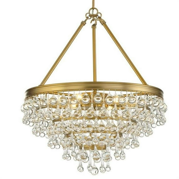 Six Light Chandelier in Classic Style 20 inches Wide By 24 inches High-Vibrant Gold Finish Bailey Street Home 49-Bel-2757237